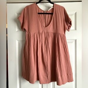 Mustard Seed Cotton Pocketed Babydoll Dress